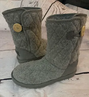 Women’s UGG Knit Button Accent Winter Boot - Gray 7 thumbnail 1
