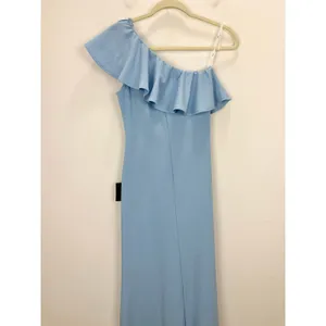 Lulus Last Forever Powder Blue One-Shoulder Ruffle Maxi Dress Formal Small NWT thumbnail 8