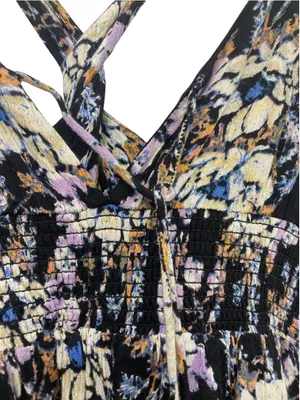 Free People Washed Ashore Halter Mini Dress Black Floral Size L thumbnail 6