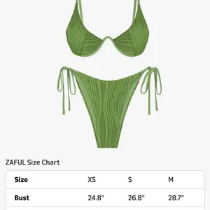 Zaful NEW Green Bikini Sets 2 Pc Swimsuits Cheeky Ribbed Underwire Bathing Suit S thumbnail 3