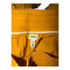 Aerie Mustard Flowy Pull On Shorts, Large thumbnail 5