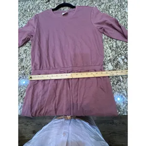Pact organic cotton mauve tie-waist dress crew neckline Size Small Gorpcore thumbnail 9