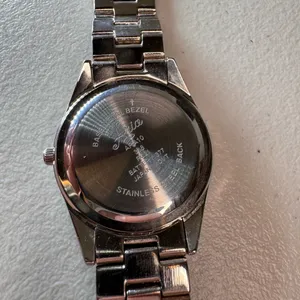 aria AR-410 mother of pearl quartz watch silver tone bracelet original box thumbnail 7