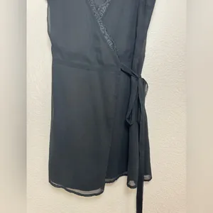 L’Academie Jade Wrap Lace Edge Mini Black Dress Revolve size XS $200 thumbnail 11