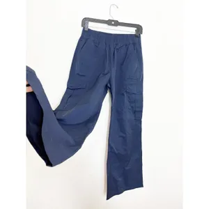 Abercrombie & Fitch Navy Nylon Cargo Pants Size XXS Wide Leg Pullon thumbnail 10