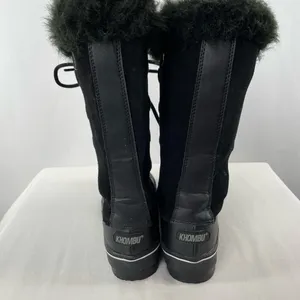 Khombu Lace Up Faux Fur Snow Boots in Black Size 6.5‎ thumbnail 4