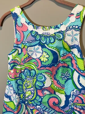 Lilly Pulitzer Delia Shift‎ Dress Conch Republic Multi Blue Green Pink 2 NWT thumbnail 3