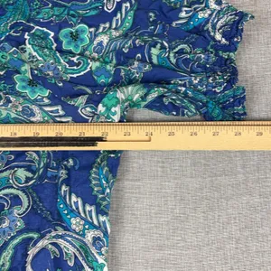Lauren Ralph Lauren Blouse Womens M Blue‎ Off The Shoulder Ruffle Paisley thumbnail 5