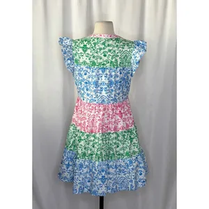 ROLLER‎ RABBIT Aitona Pippa Dress Tiered Tropical Floral Jungle Print Small thumbnail 9