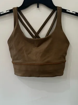 Lululemon Energy Longline Bra Metallic Copper Foil Size 4 thumbnail 2