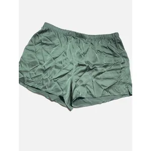 Stars Above Pajama Shorts Women XS Green Satin‎ Silky Sleepwear Loungewear thumbnail 2