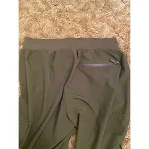 Olive Green Women's Cargo Joggers Cuffed Lightweight Athleisure thumbnail 3