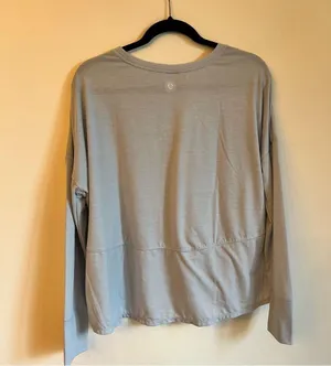 Zella Blue Long Sleeve Hi-Low Activewear T-Shirt | L thumbnail 7
