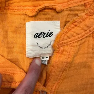 Aerie Orange Oversized Beachy Button Down Size XS thumbnail 2