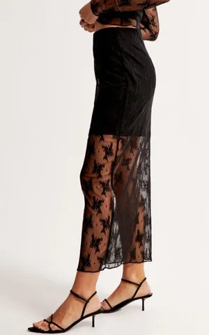 NWT Abercrombie Lace Midi Skirt thumbnail 2