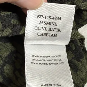 Rails Jasmine Olive Batik Cheetah Smocked Mini Dress Green Animal Print Large thumbnail 7
