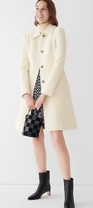 J. Crew White Classic Lady Day Coat in Italian Double-cloth Wool with Thinsulate thumbnail 1