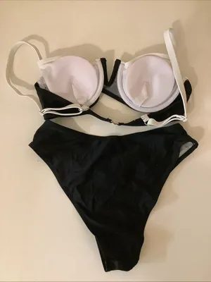 Soly Hux Size Small Black And White High Waist Bikini & Underwire Top New No Tag thumbnail 4