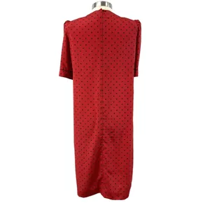 Vintage Adolfo‎ Saks Fifth Avenue Dress Maple Leaf Print Bow Secretary Mod S/M thumbnail 4