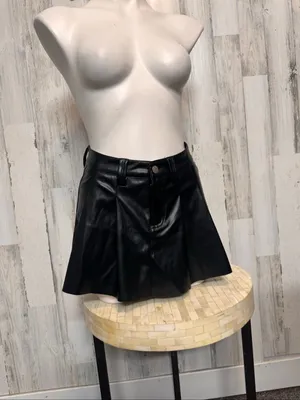 Akira Faux Leather Pleated Mini Skirt Womens S Black High Waist Clubwear thumbnail 2