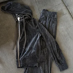 Chico's Black Ribbed Velour Lounge Set thumbnail 4