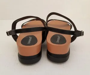 Bamboo Black Strap Platform Sandals 7.5 thumbnail 4