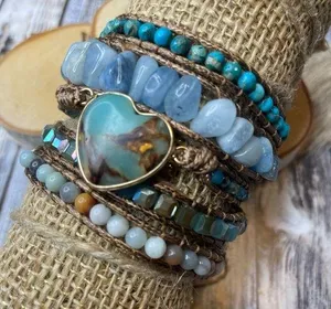 Long Strand Bracelet: The Heart in Turquoise thumbnail 1