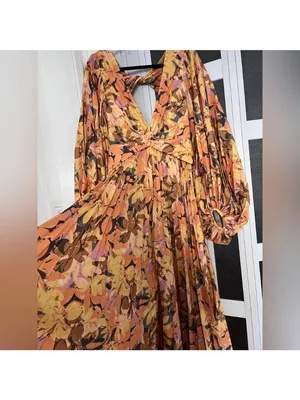 Acler Palms Dress in Kaleidoscope Floral Yellow, US6 thumbnail 5
