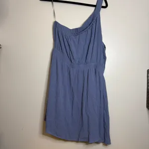 Abercrombie & Fitch Womens One‎ Shoulder Mini Dress Dusty Blue Viscose Size L thumbnail 3