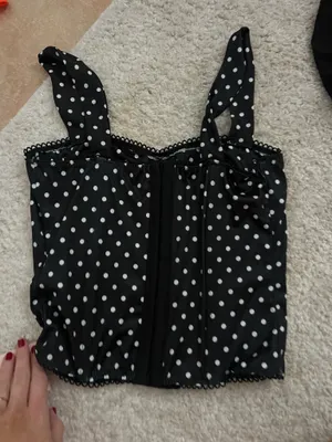 black polka dot corset top thumbnail 2