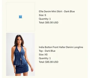 Meshki Dark Blue Denim Skirt Set thumbnail 6