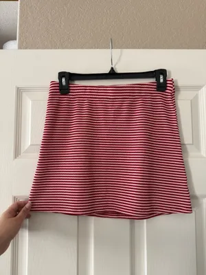 BNWT L’Academie Red & Pink Striped Mini Skirt thumbnail 4