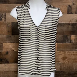 Black & White Stripe Top Size Medium thumbnail 7