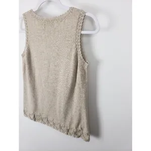 Bob Timberlake Beige Cream Knit Sweater Vest Grandma Grandmacore Size Large thumbnail 9