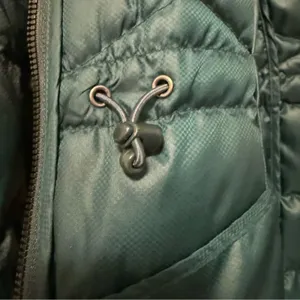 Athleta Puffer Jacket Teal Green Gorpcore Down‎ Filled Hooded Womens Small thumbnail 5