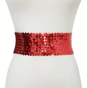 Chic Style Red Sequined Elastic Waist‎ Belt for Women Elegant One Size thumbnail 5