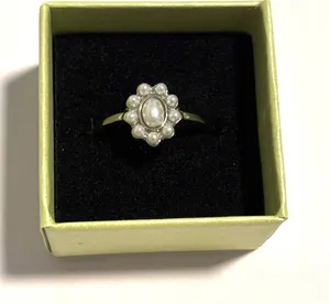 Faux Pearl Ring size 8 Silver thumbnail 1