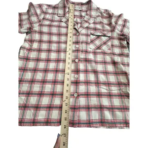 Marine Layer Pajama Size Medium Flannel Classic PJ Top in Red Cream Plaid #N4-5‎ thumbnail 6