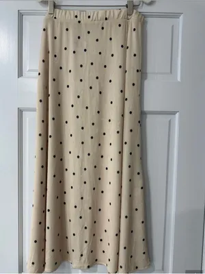 SINSAY Maxi Polka Dot Champagne Skirt With Sleet Size XL thumbnail 5
