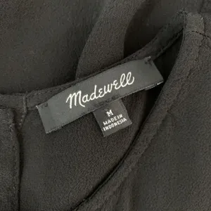 Madewell Crewneck Button Back Easy Dress M Black Short Sleeve Minimalist Casual thumbnail 6
