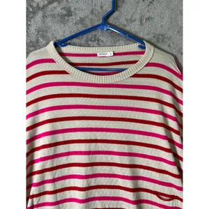 MERSEA‎ Catalina Crewneck Travel Poppy Stripe Pink Red Oversized Coastal Chic P thumbnail 3
