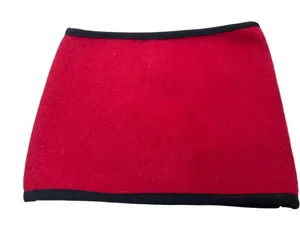 Red Fleece Neck Warmer With Black Trim - Soft & Cozy - Made In India 52c thumbnail 1