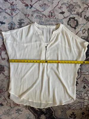 Maurices Cream Zip-Front Dolman Blouse thumbnail 3