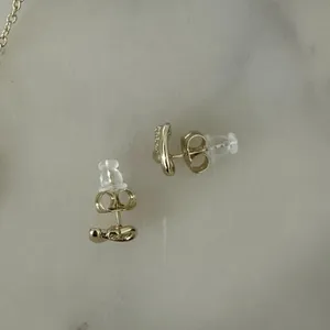 14K Gold Plated XP Women Set Necklace Chain Earring Heart Oro Laminado Everyday thumbnail 4
