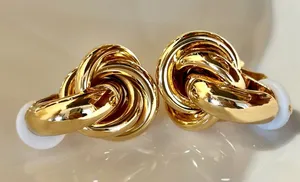 New Gold-Filled Twisted Knot Trendy Studs Earrings thumbnail 1