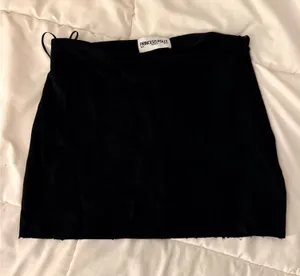 Princess Polly Mini Skirt Black Zipper Satin thumbnail 1