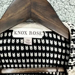 Knox Rose Cardigan Womens XS Black Open Front Oversized‎ Fringe Boho Western thumbnail 3