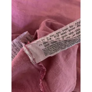 Zara M Pink Linen Blend Mini Dress Square Neck Braided Strap Coastal Y2K thumbnail 6