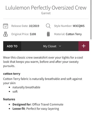 Lululemon Perfectly Oversized Crew Garnet 6 thumbnail 9