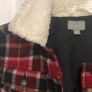 Plaid Wool Coat with Sherpa Collar thumbnail 2